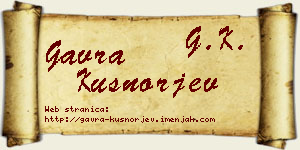 Gavra Kušnorjev vizit kartica